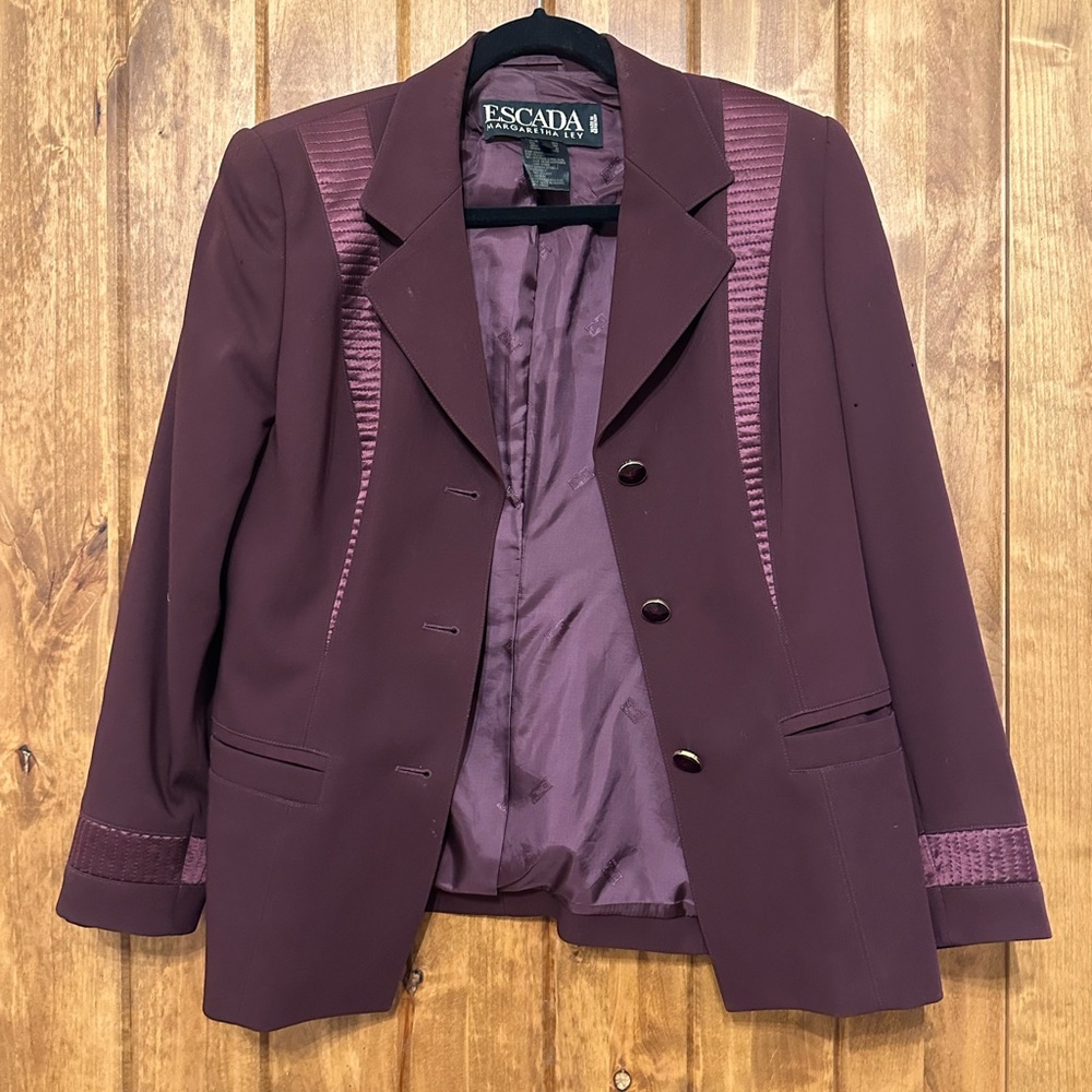 Escada Purple Tailored Blazer with Notched Lapels